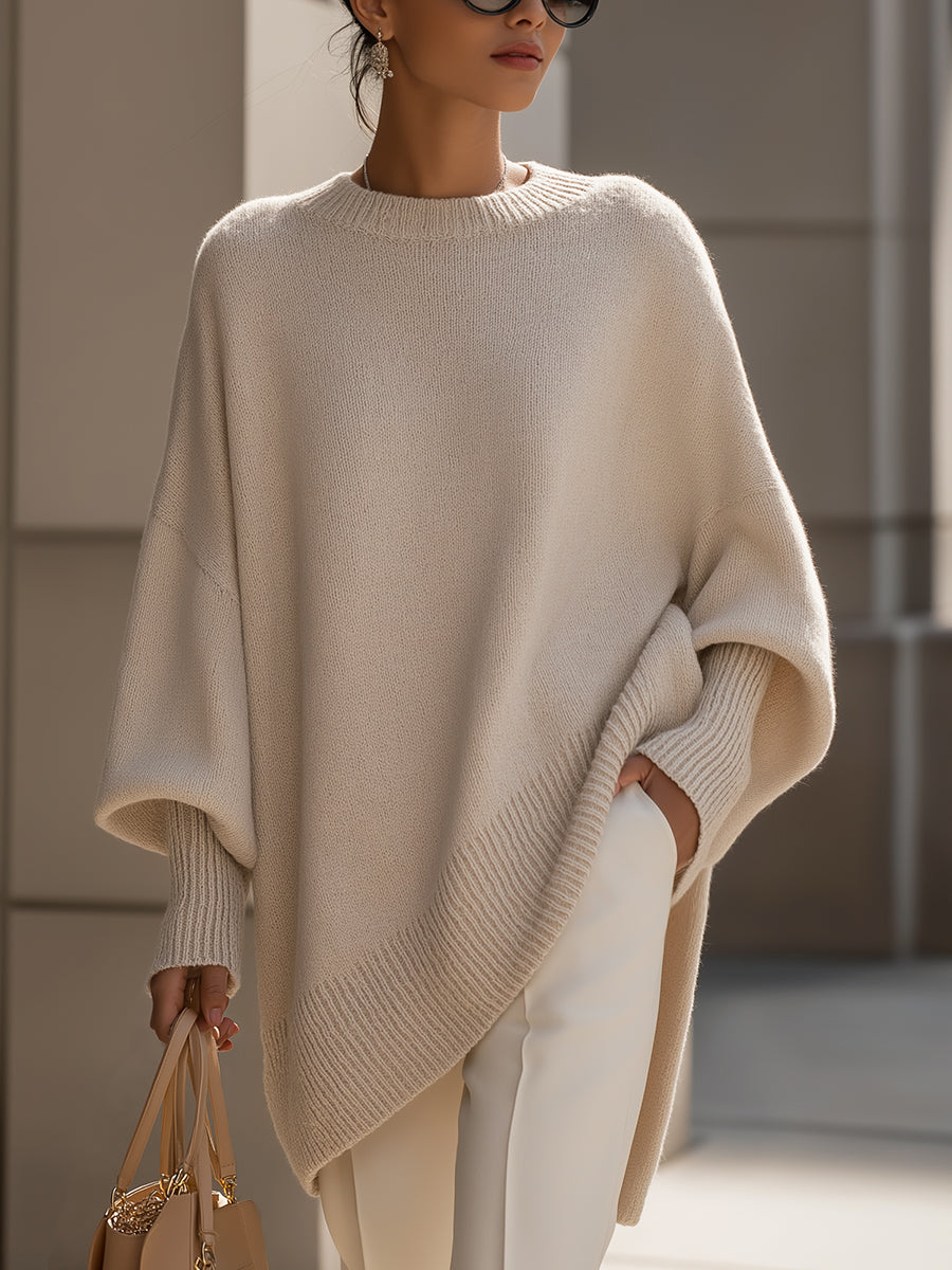 ELENA | Pull poncho oversize en maille