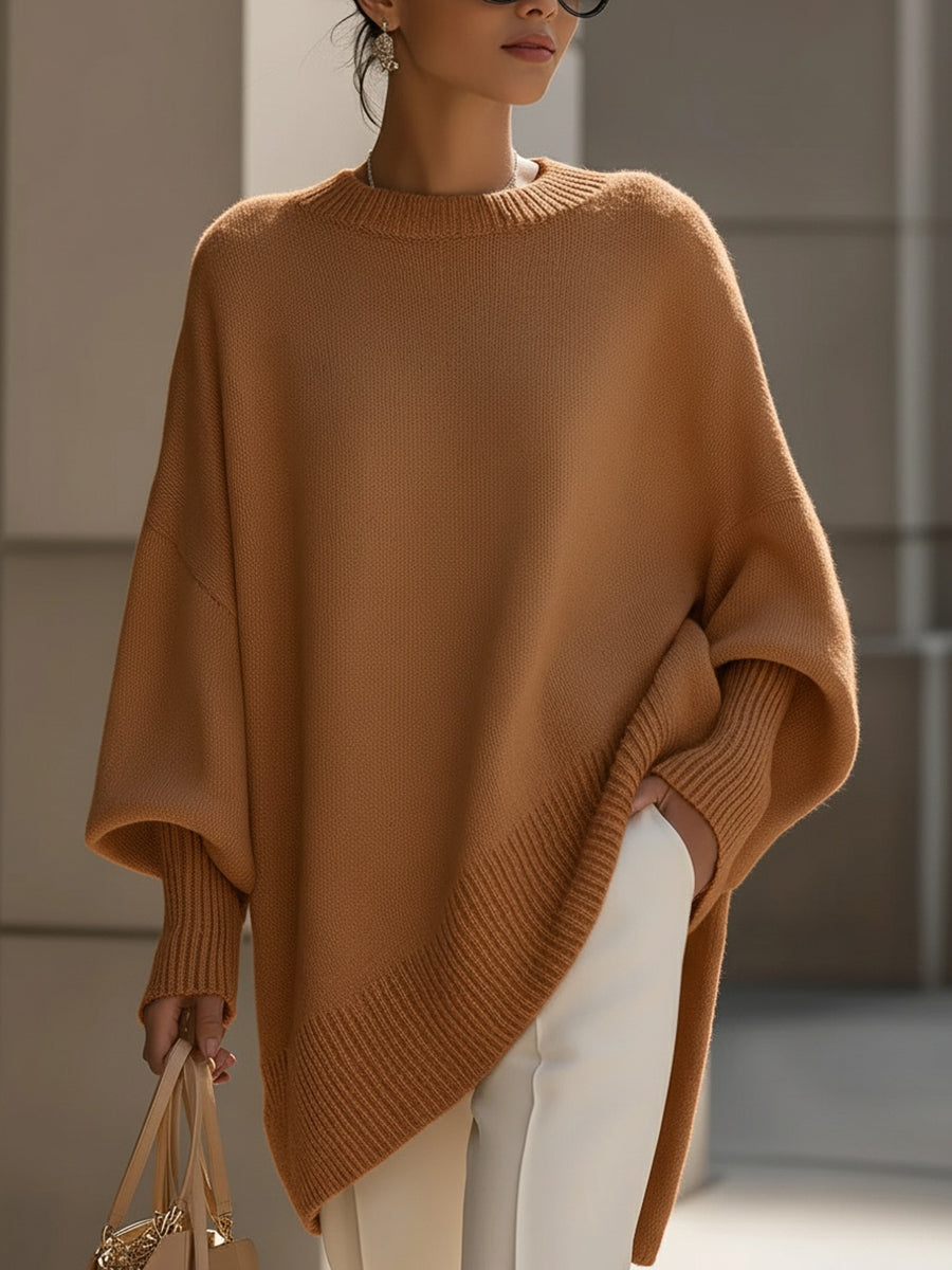 ELENA | Pull poncho oversize en maille
