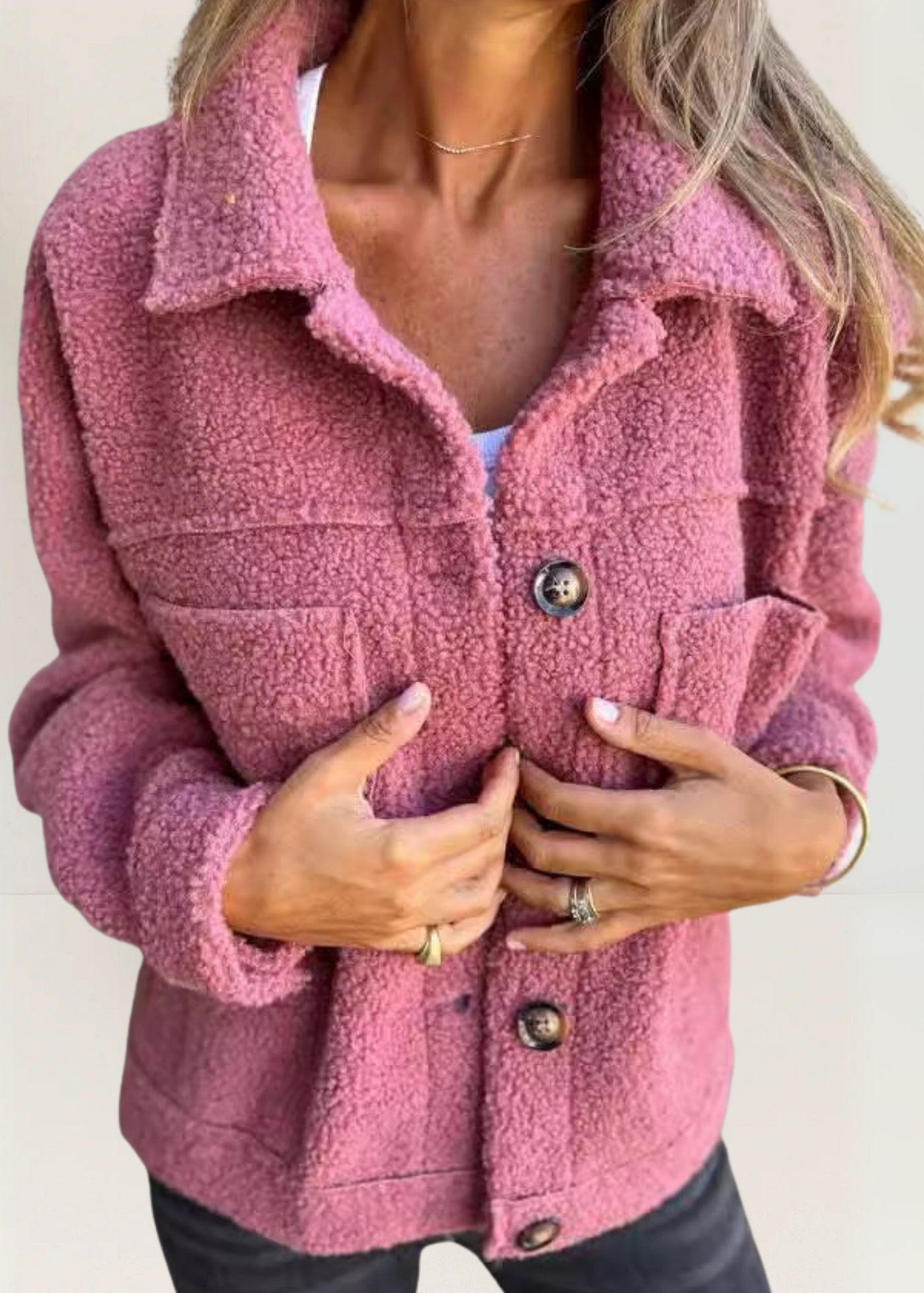 Katia ~ veste en polaire douce avec boutons