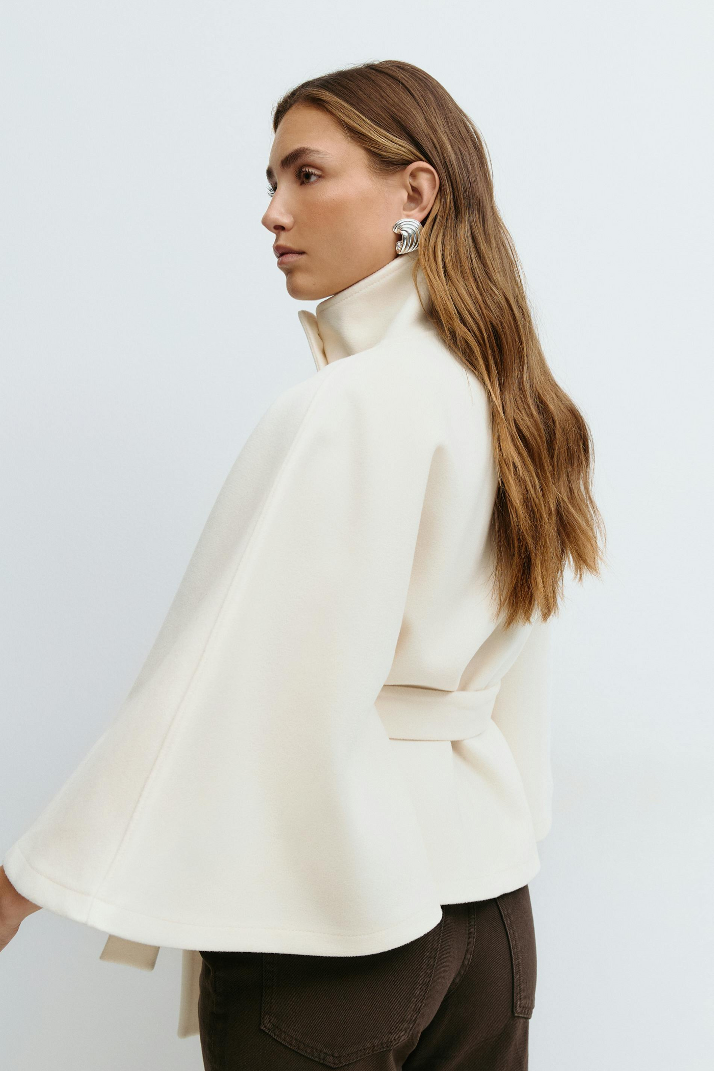 Alizée | Veste cape à ceinture