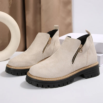 Morgane | Bottines en daim à talons épais