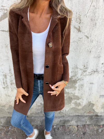 Cassandre | Manteau en velours de longueur moyenne