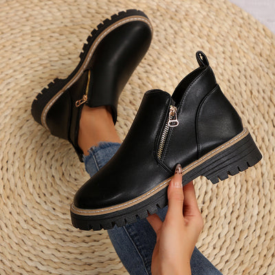 Morgane | Bottines en daim à talons épais