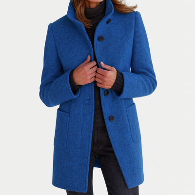 Daphné | Manteau à col haut et à simple boutonnage