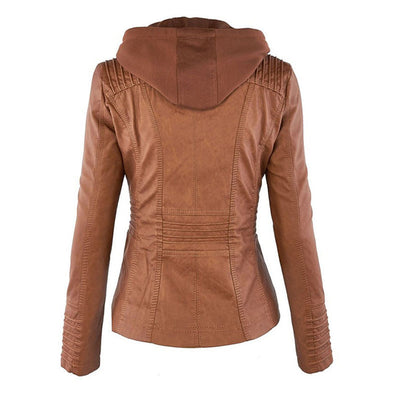 Kara | Veste motard à capuche et silhouette féminine