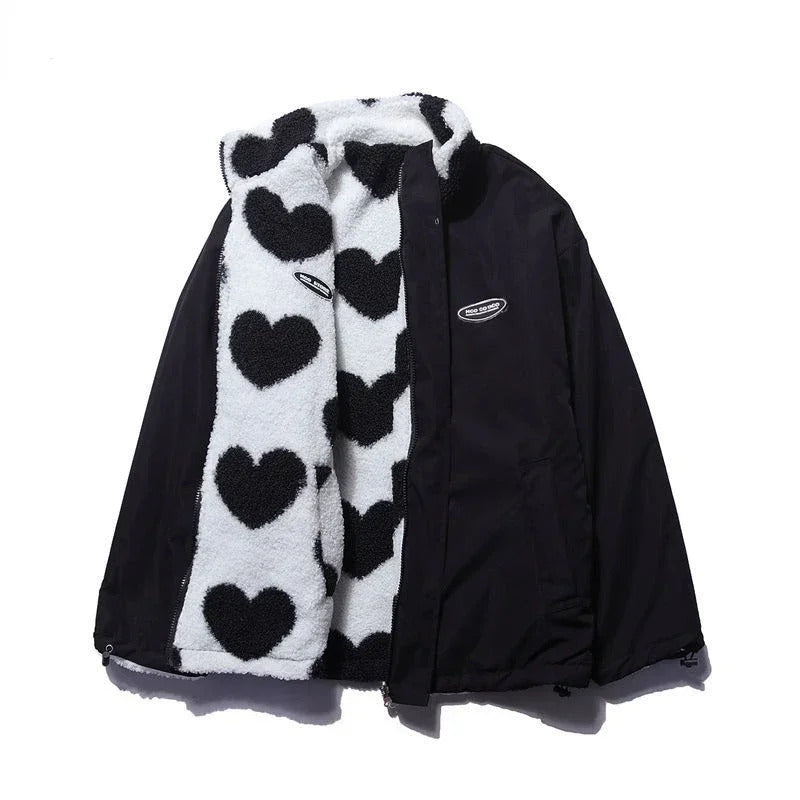 Katharina ~  Veste réversible à motifs cœur