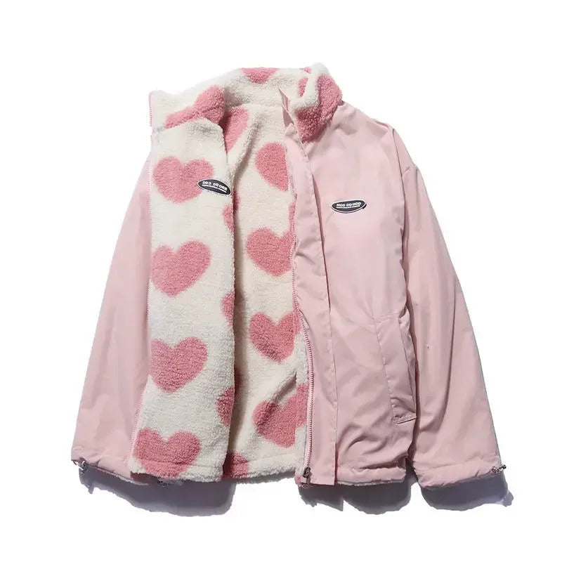Katharina ~  Veste réversible à motifs cœur