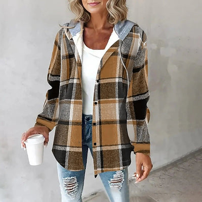 Alix | Veste à capuche en tissu écossais doux
