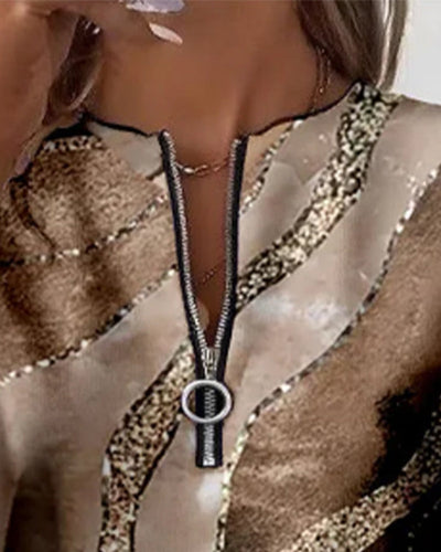 Lera | Sweatshirt à demi-zip et impression vintage