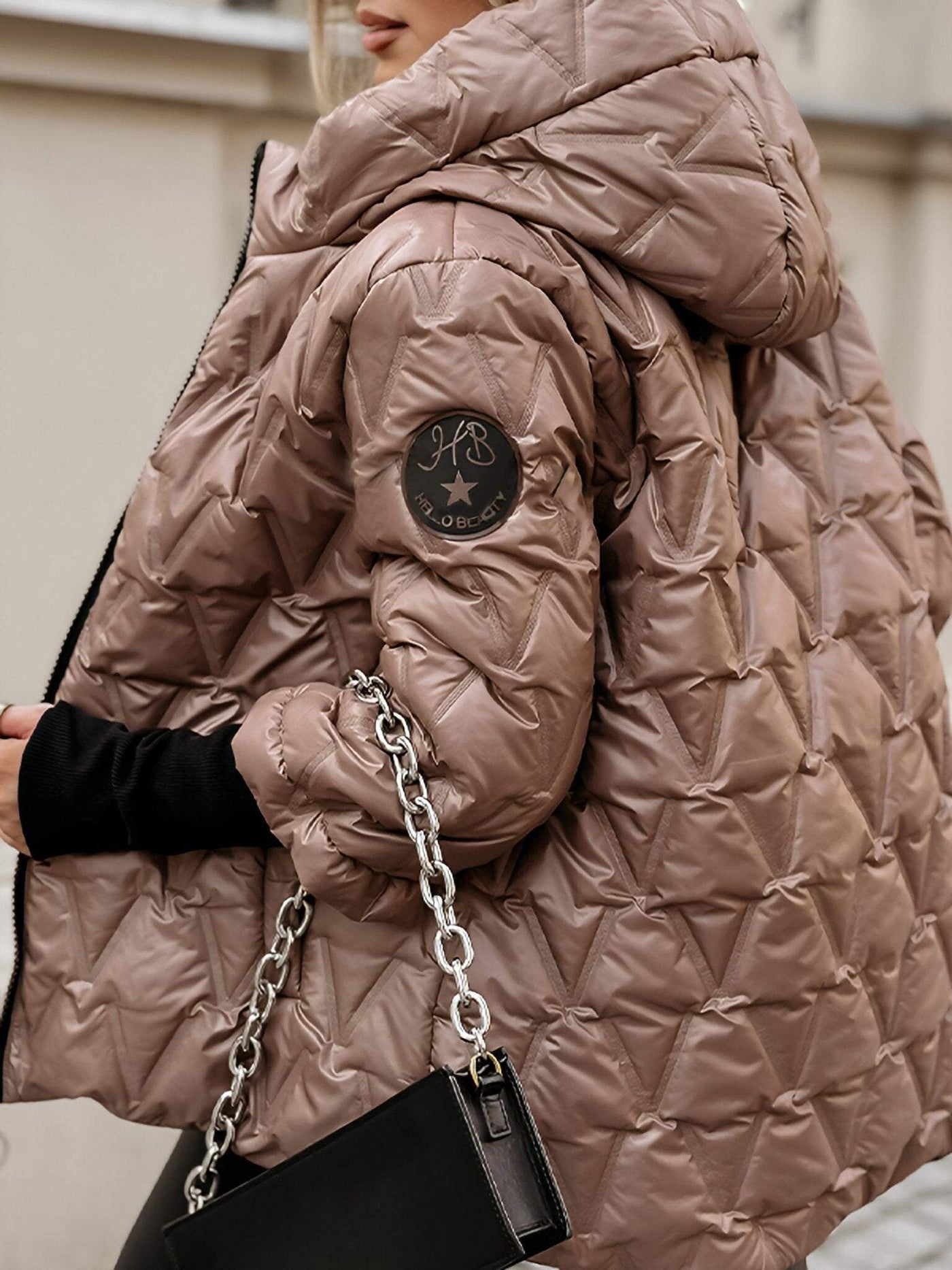 Éliana | Veste matelassée à motif losanges avec capuche