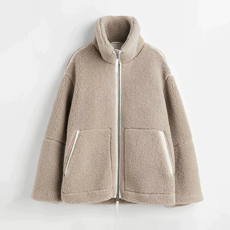 Inès ~ veste oversize en teddy douce