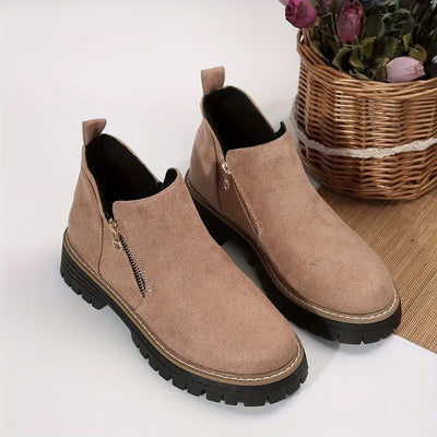 Morgane | Bottines en daim à talons épais