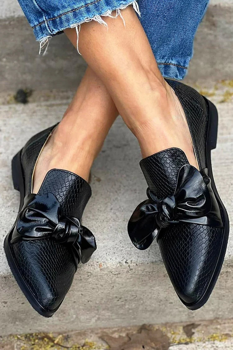 Verane | Mocassins à empeigne pointue avec nœud décoratif