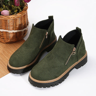 Morgane | Bottines en daim à talons épais