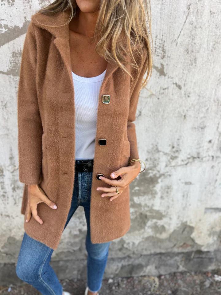Cassandre | Manteau en velours de longueur moyenne