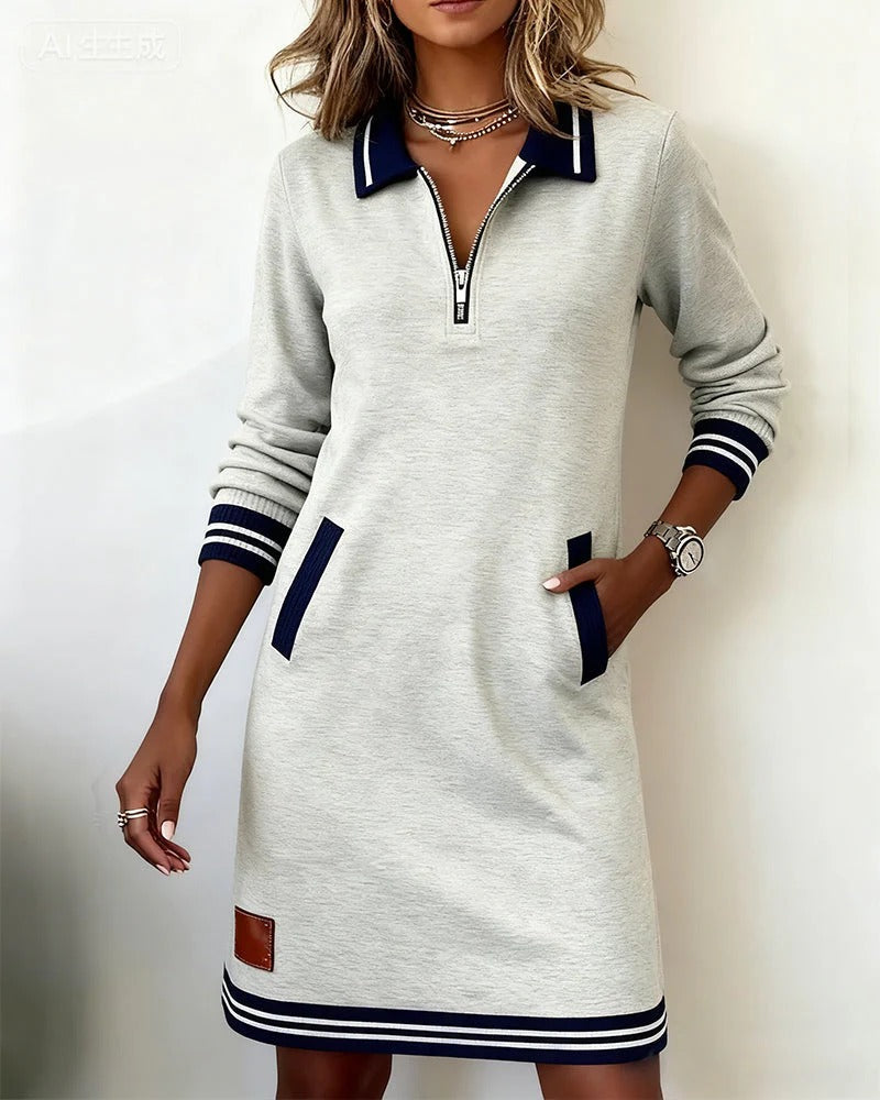 Chic | Robe en Coton à Manches Longues