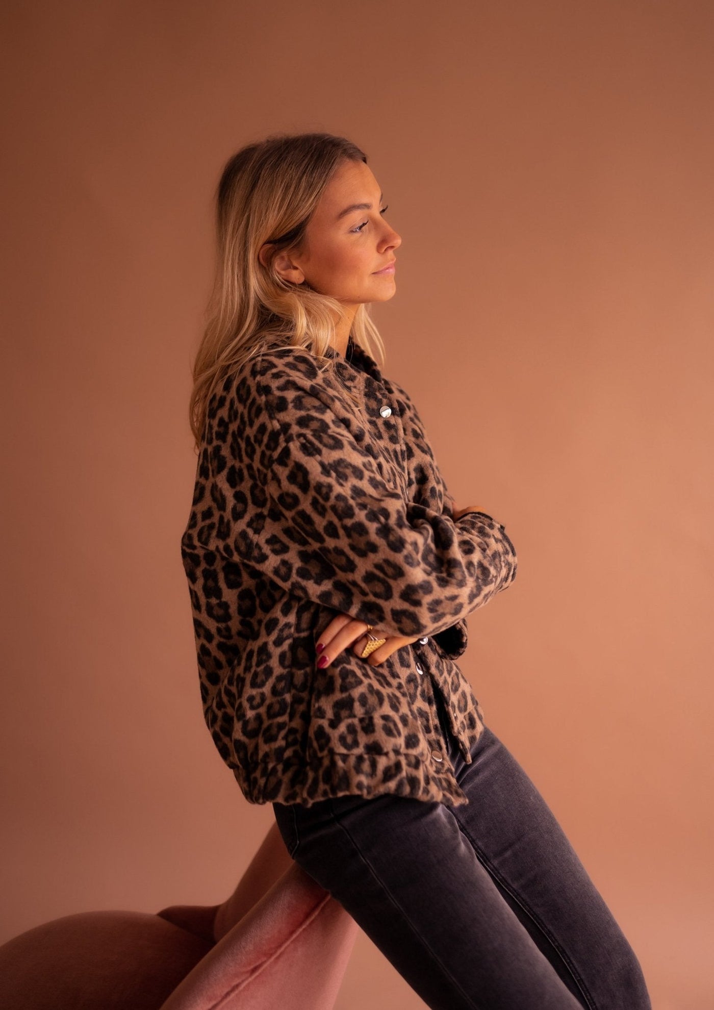 Léontine | Veste courte à imprimé léopard