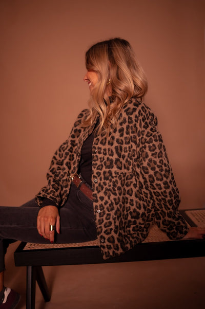 Léontine | Veste courte à imprimé léopard