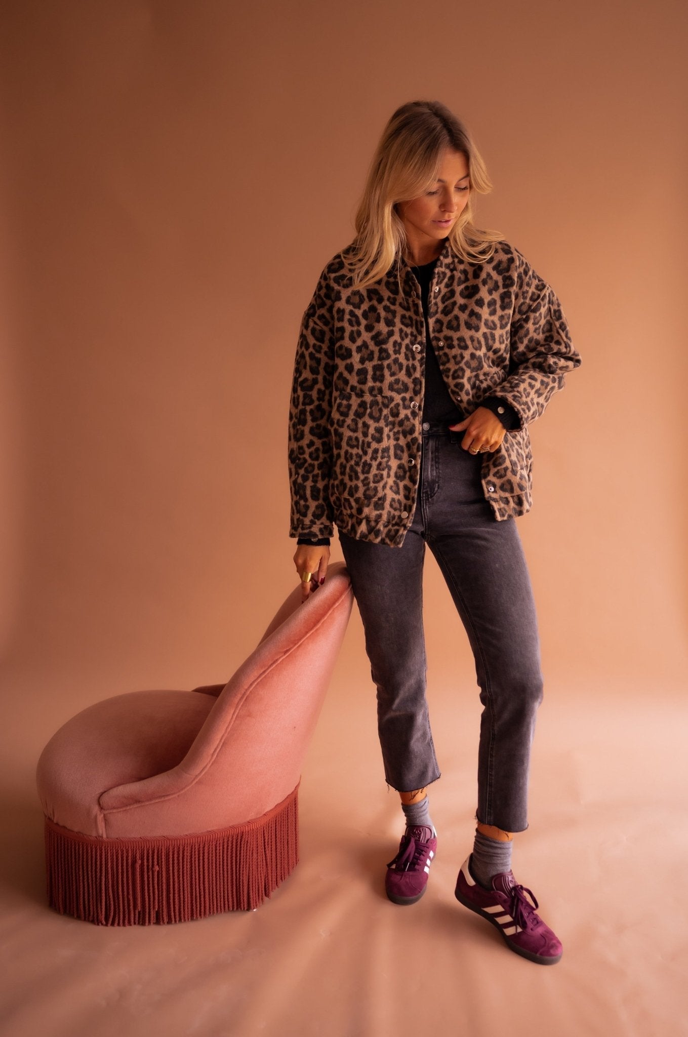 Léontine | Veste courte à imprimé léopard